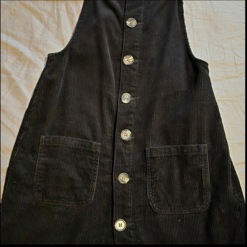 Black  curduroy overall dress size medium